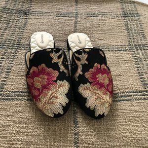 Birdies The Phoebe floral jacquard slipper mules